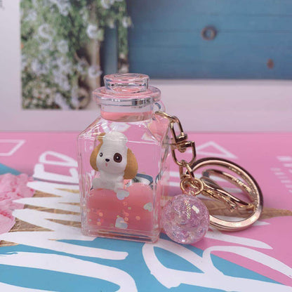 Creative Floating Quicksand Animal Keychain