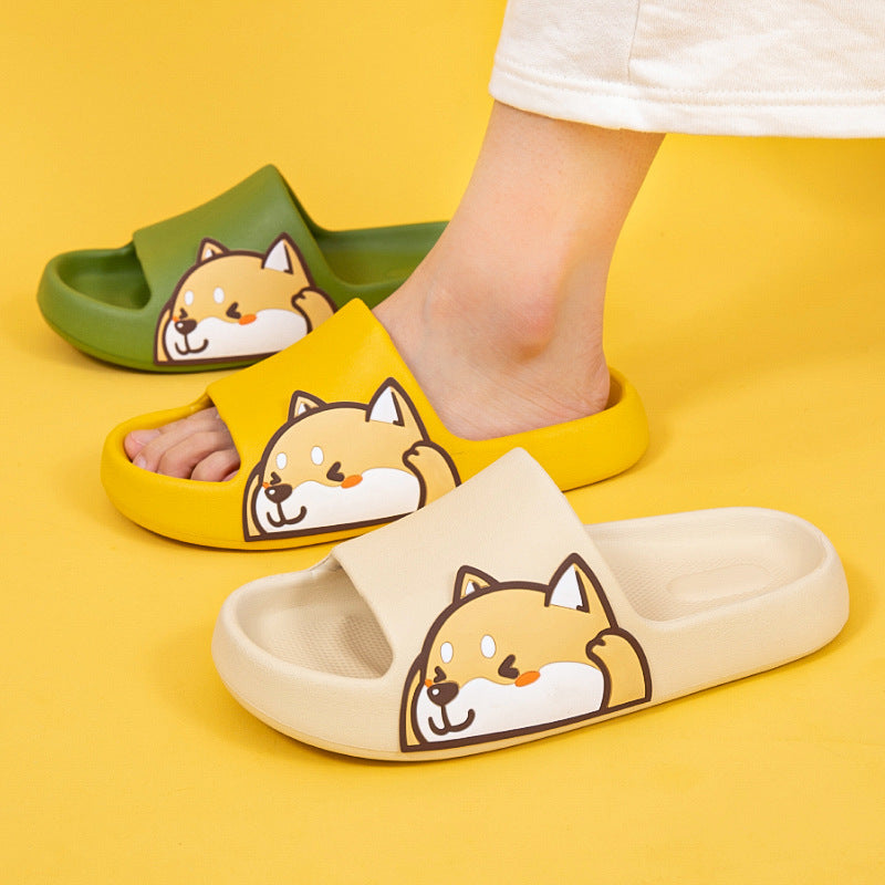 Cute Shiba Inu Slipper Slides – Non-Slip Unisex House Slippers