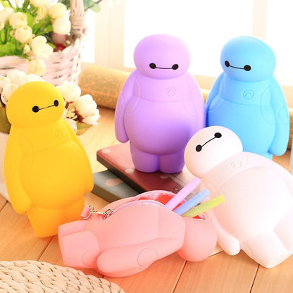 Standing Silicone Zipper Pencil Case – Cute Zip-Up Character Design