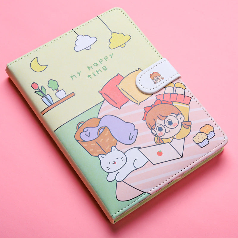 Cute Pastel Diary with Adorable Cartoon Designs