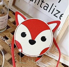 Kids Animal Face Coin Purse with Shoulder Strap – Cute Round Zipper Bag