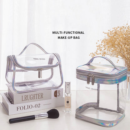 Large Transparent Waterproof Travel Makeup Bag with Handle