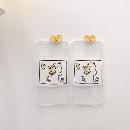 Cute Transparent Duck Silicone Phone Case