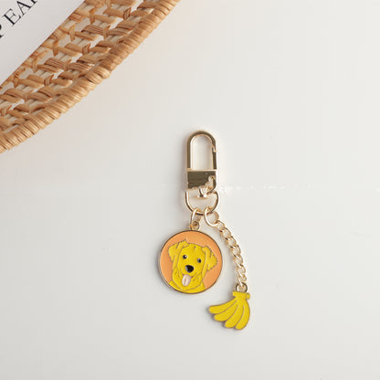 Vibrant Dog Keychains with Colorful Charms & Cute Cartoon Faces