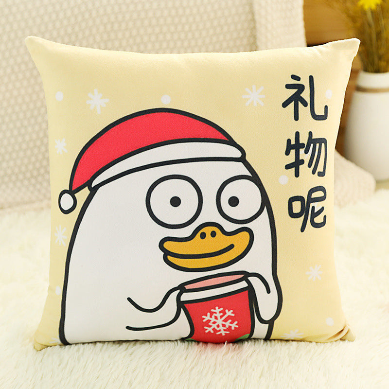 Cute Duck Face Plush Throw Pillow | Decorative Pillows for Living Room & Bedroom | Square Pillow