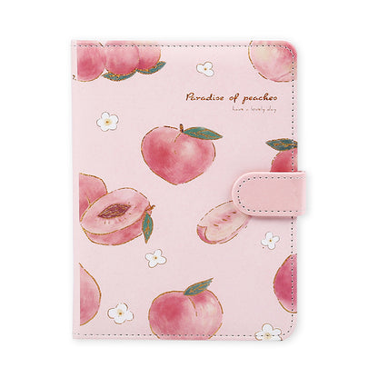 Cute A5 Pink Journal with Peach Prints and Magnetic Closure