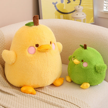 Round Cute & Fluffy Chick & Pear-Shaped Duck Plush Toy