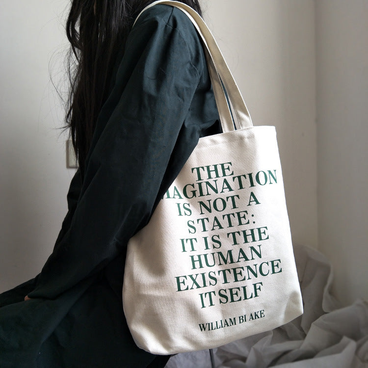 Literary Shakespeare Tote Bag | White Shoulder Tote Bag