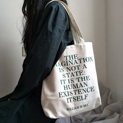 Literary Shakespeare Tote Bag | White Shoulder Tote Bag