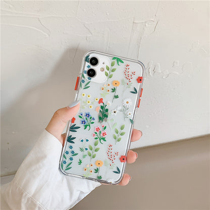 Cute Floral & Butterfly Phone Case – Clear Design with Colorful Patterns