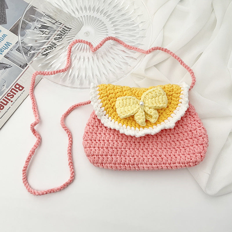 Women's Bow Wool Woven Coin Purse