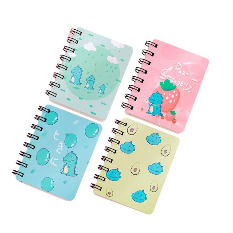 Cute Mini Spiral Notebooks with Fun Dino & Fruit-Themed Covers