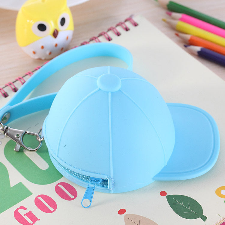 Cute Silicone Baseball Cap Coin Purse in Bright Fun Colors