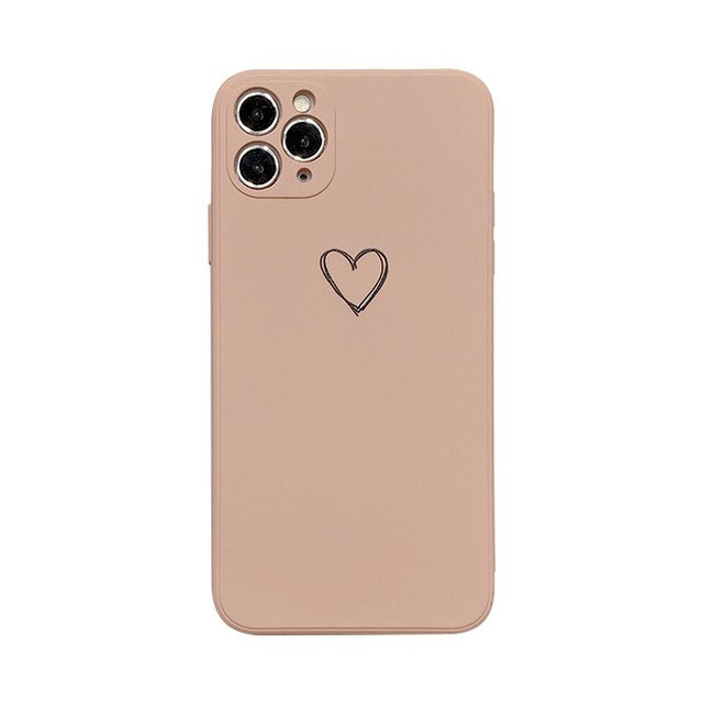 Minimal Heart Silicone Phone Case with Soft Matte Design