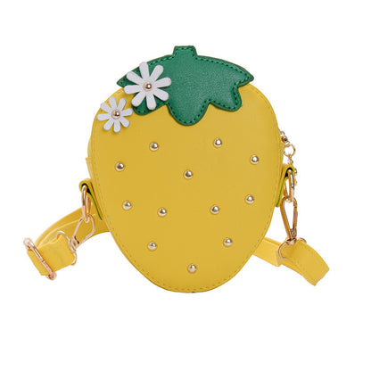 Strawberry Kids Coin Purse with Zipper and Cute Shoulder Strap