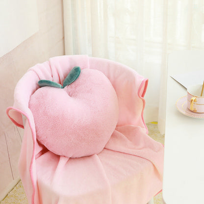 Creative Peach Shaped Plush Pillow with Blanket | Bedroom Throw Pillows