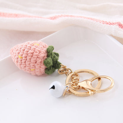 Fruit Shaped Wool Ball Crochet Keychain
