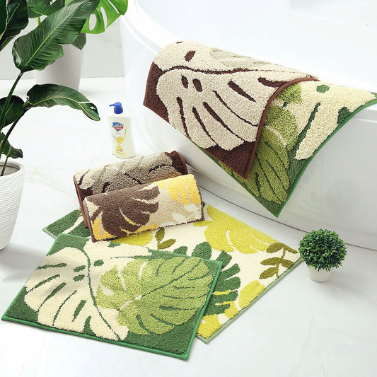 Monstera Leaves Styled Indoor Outdoor Doormat Set