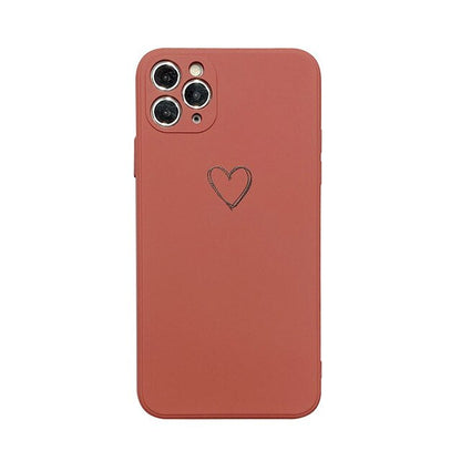 Minimal Heart Silicone Phone Case with Soft Matte Design