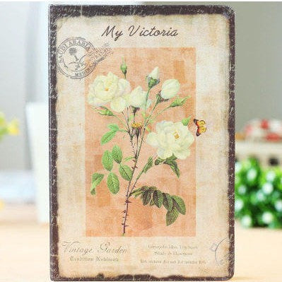 Retro Floral Hardcover Notebook with Vintage Botanical Design