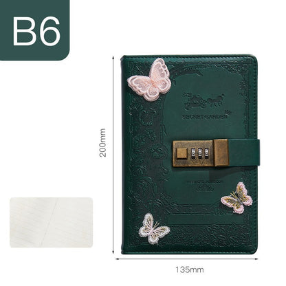 Elegant Butterfly Leather Journal with Lock