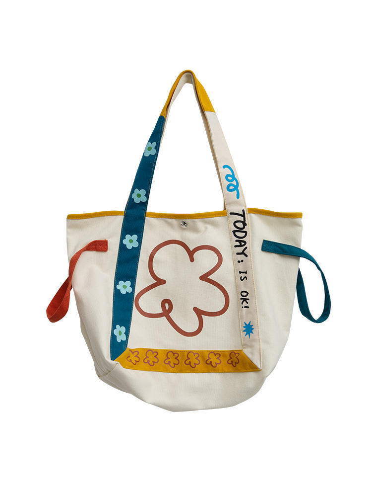 Sweet Floral Tote Bag | Large Capacity Women's Canvas Tote Bag