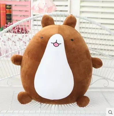 Cute Fluffy Fat Plush Toy Set Featuring Round Stuffed Bear & Rabbit Designs