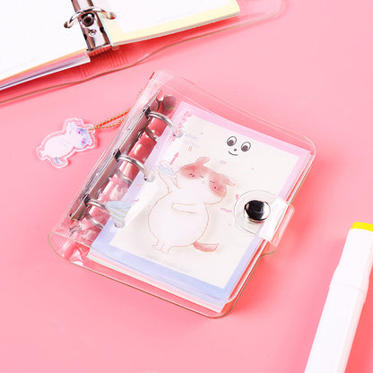 Transparent Spiral Mini Notebook with Cute Cartoon Designs