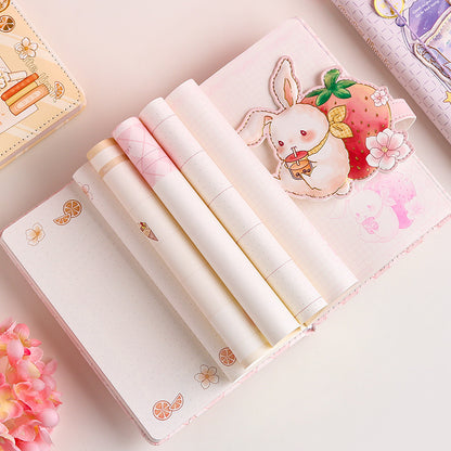 Cute Leather Diary with Adorable Animal Design & Magnetic Closure