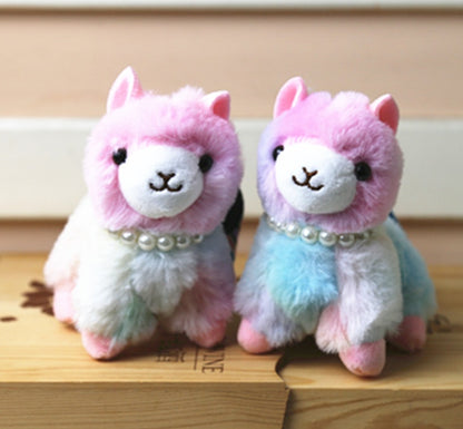 Cute Multi Colored Alpaca Keychain | Plush Keychain