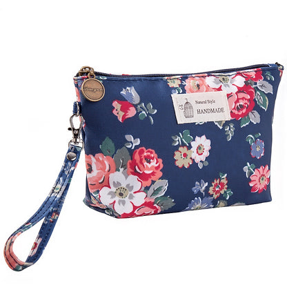 Small Floral Makeup Bag with Wrist Strap – Stylish Washbag