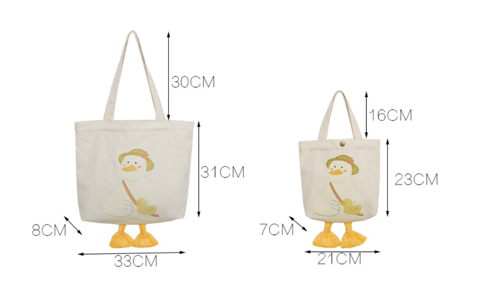 Cute Hanging Feet Duck Tote Bag | Large and Mini Tote Bag