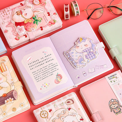 Cute Leather Diary with Adorable Animal Design & Magnetic Closure