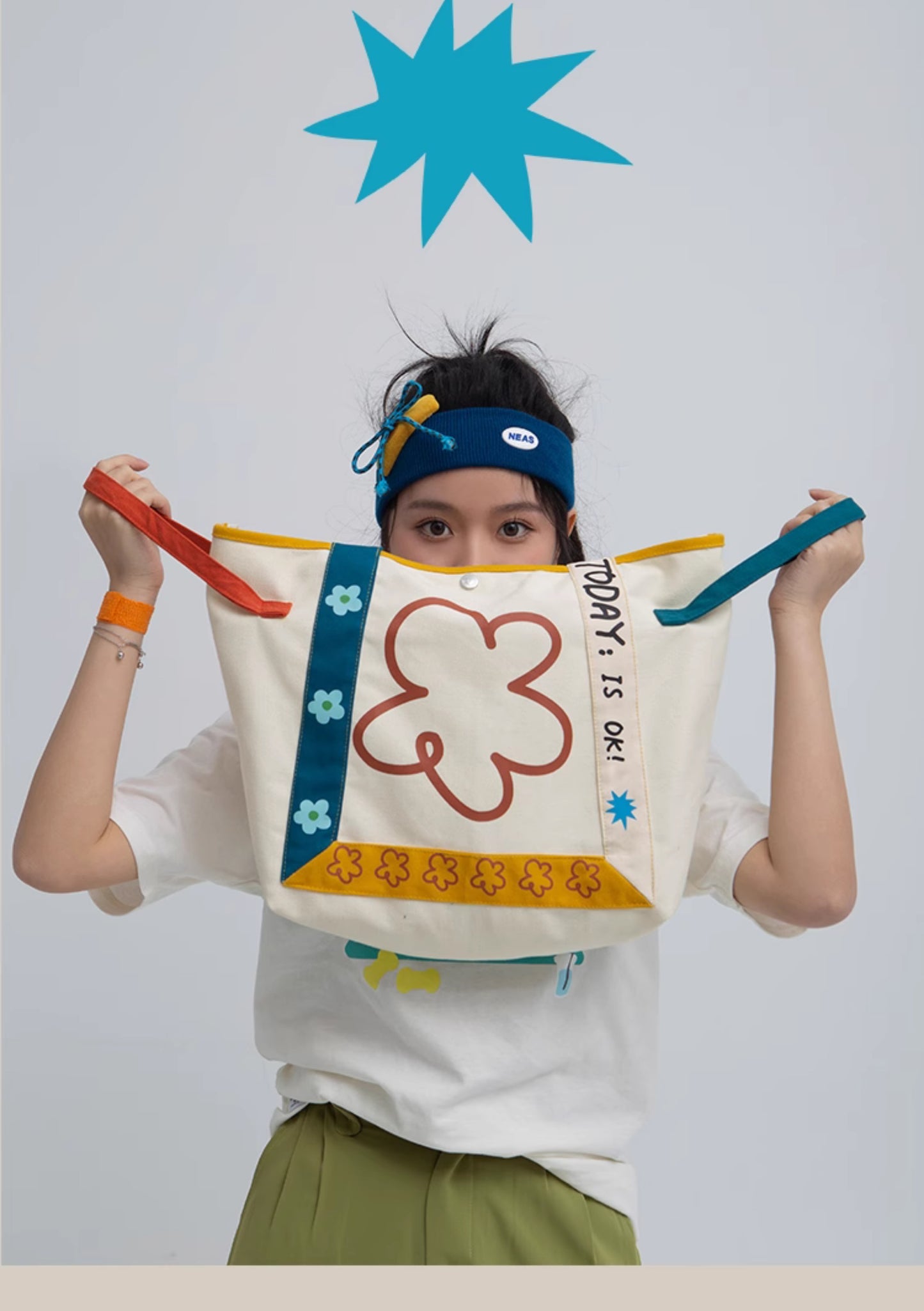 Sweet Floral Tote Bag | Large Capacity Women's Canvas Tote Bag