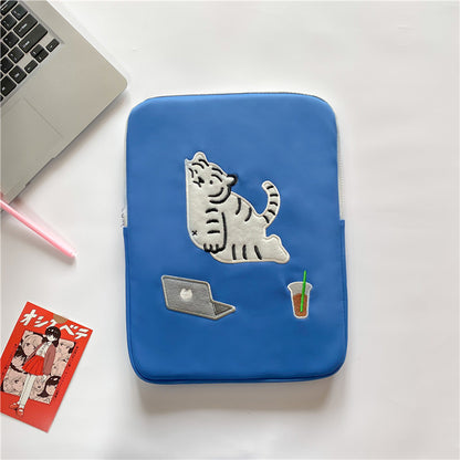 Blue Tiger Embroidered Laptop Sleeve – Cute 11 & 13 Inch Case