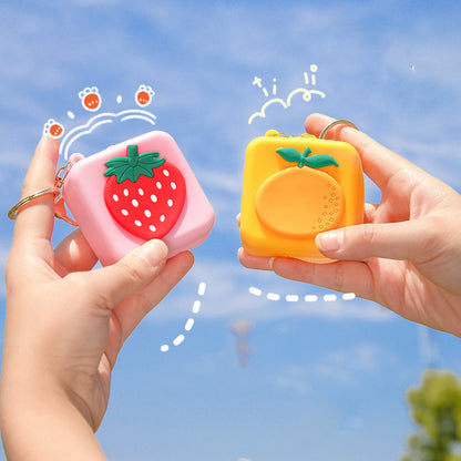 Cute Silicone Square Coin Purse & Earphone Case with Zipper