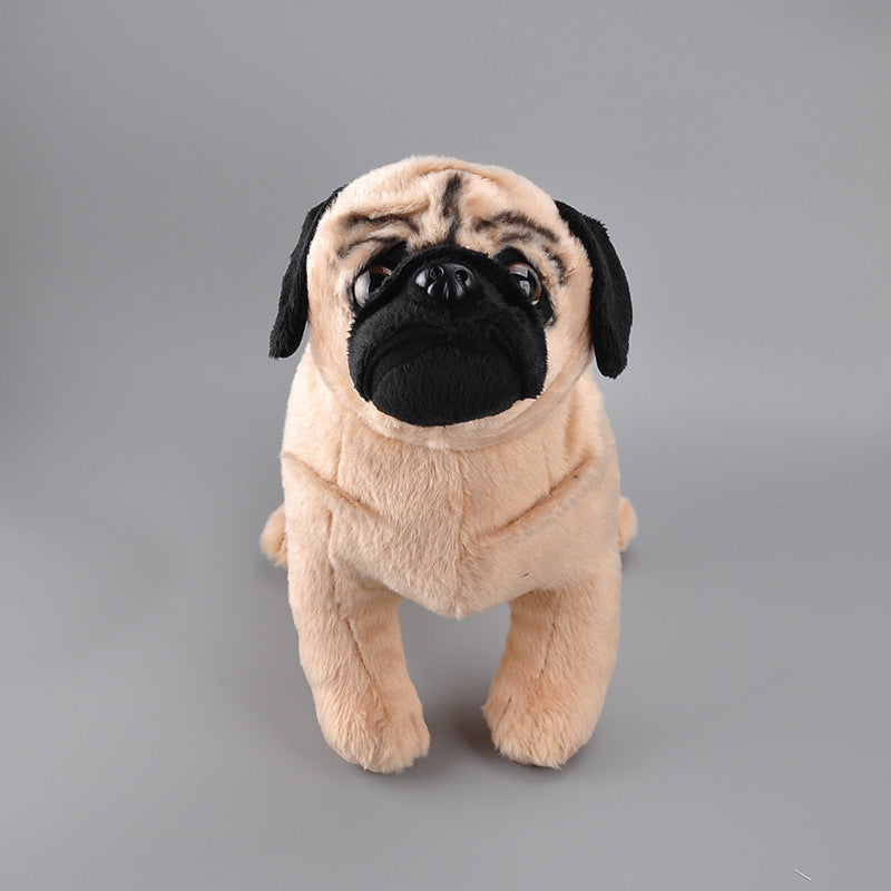 Realistic Pug Plush Toy – Cute Plushie with Soft Tan Fur & Black Face