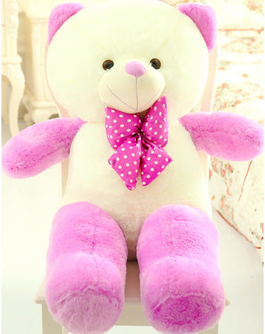 Dual Tone Giant Stuffed Teddy Bear with a Bow Tie