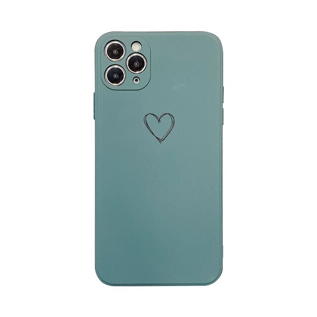 Minimal Heart Silicone Phone Case with Soft Matte Design