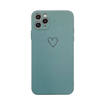 Minimal Heart Silicone Phone Case with Soft Matte Design