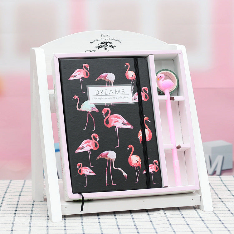 Cute Blue Flamingo Diary with Dreamy Pastel Design & Pen Set