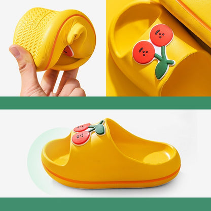 Soft Non-Slip Kids Slippers – Cute Fruit & Dino Rubber Slides