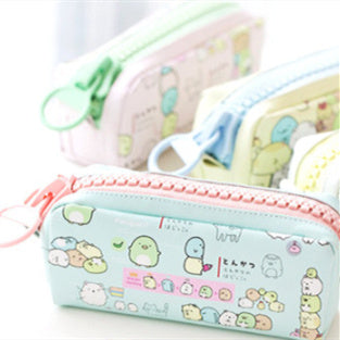 Colorful Zipper Pencil Pouch with Cute Cat, Dog, & Rabbit Designs