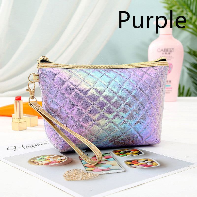 Holographic Glitter Zipper Cosmetic Bag for Women - 5 Colors