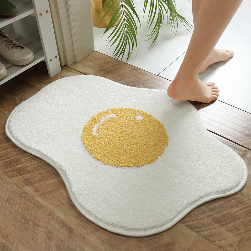 Egg Shaped Funny Welcome Mat for Hallway, Bedroom, Kitchen & Bathroom