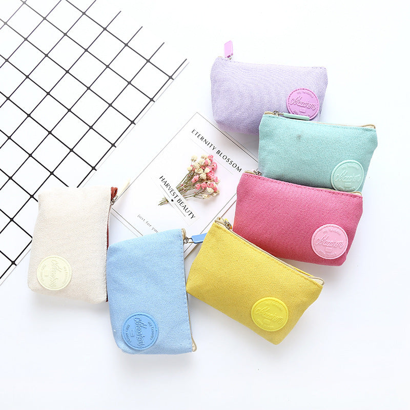 Bright Small Zipper Coin Purses in Fun Pastel Colors