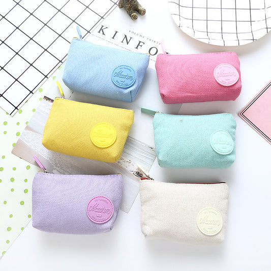 Bright Small Zipper Coin Purses in Fun Pastel Colors