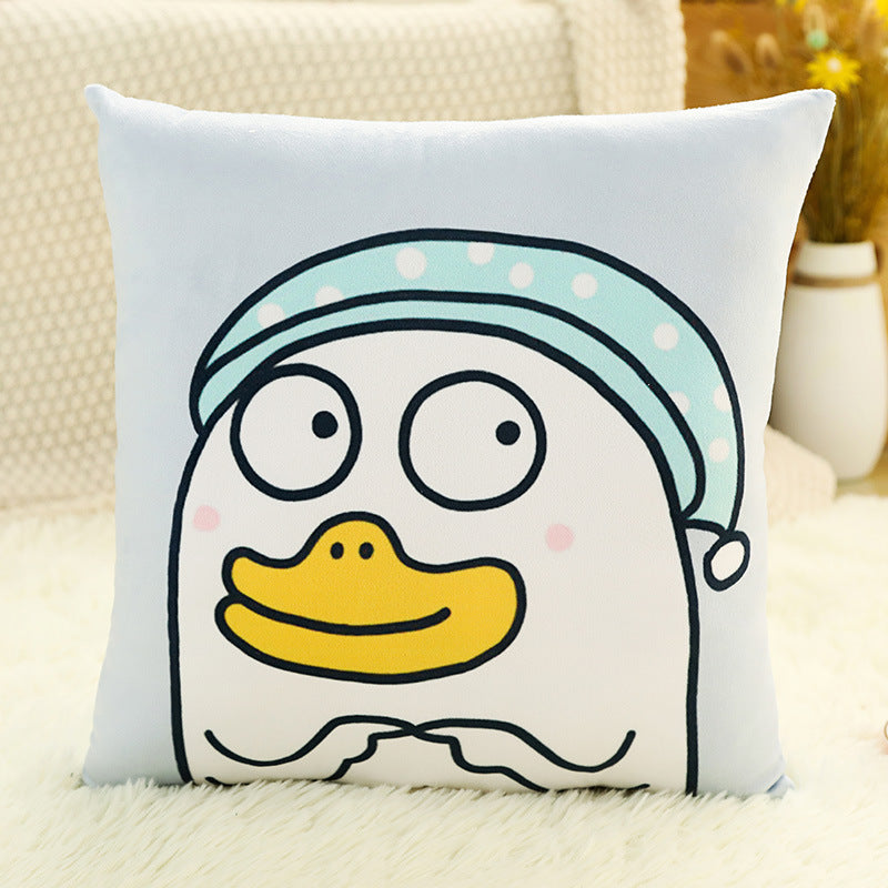 Cute Duck Face Plush Throw Pillow | Decorative Pillows for Living Room & Bedroom | Square Pillow