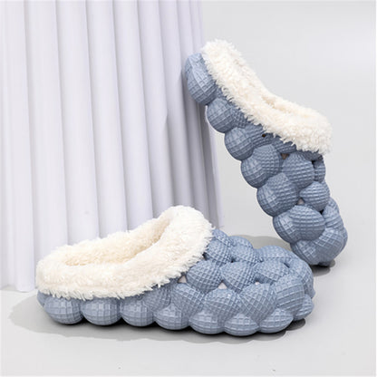 Warm Bubble Slides for Women – Non-Slip Thick Sole Indoor Slippers