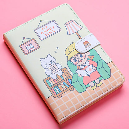 Cute Pastel Diary with Adorable Cartoon Designs